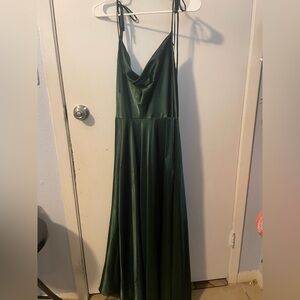 Green Satin Dress